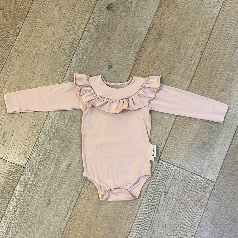 MarMar Copenhagen Pink Ruffled Long Sleeve Bodysuit